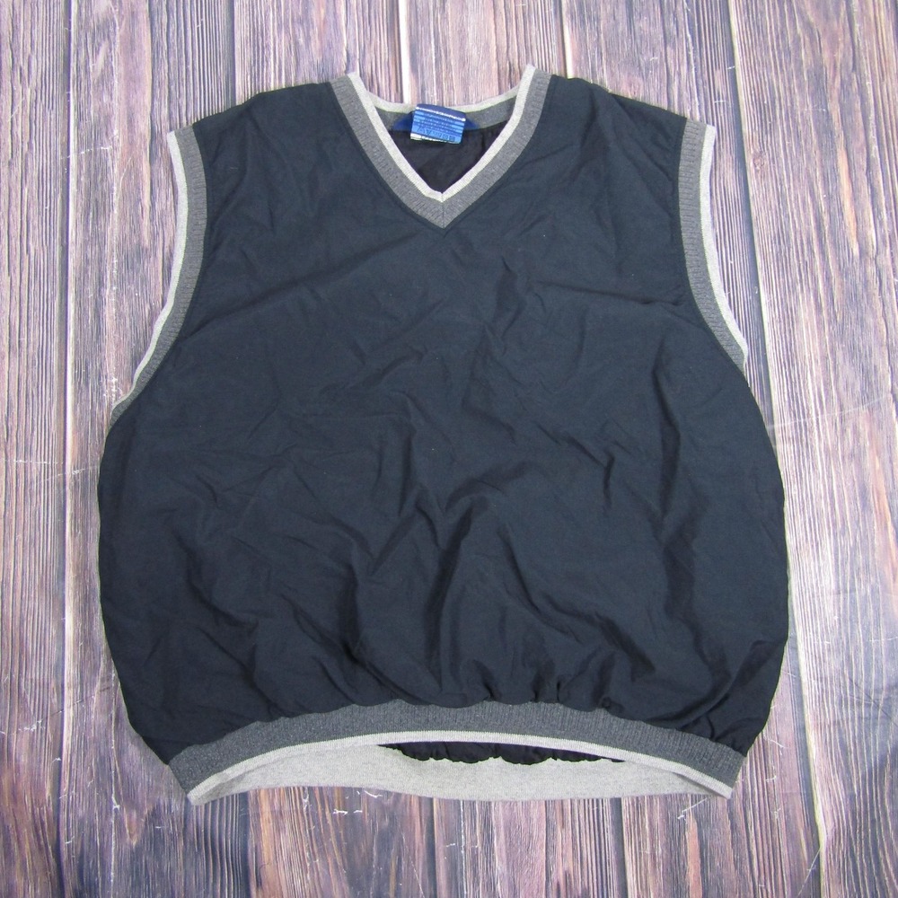 Sunderland of Scotland Classic Pullover Vest Mens 2XL Black Gray Golf‎ Nylon XXL